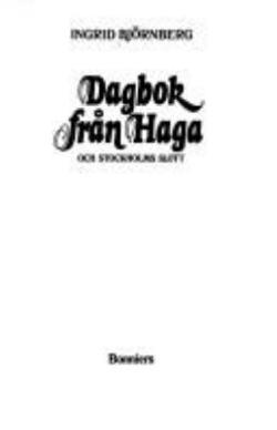 Omslagsbild för Dagbok från Haga och Stockholms slott