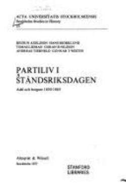 Omslagsbild för Partiliv i ståndsriksdagen