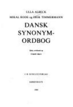 Omslagsbild för Dansk synonym ordbog