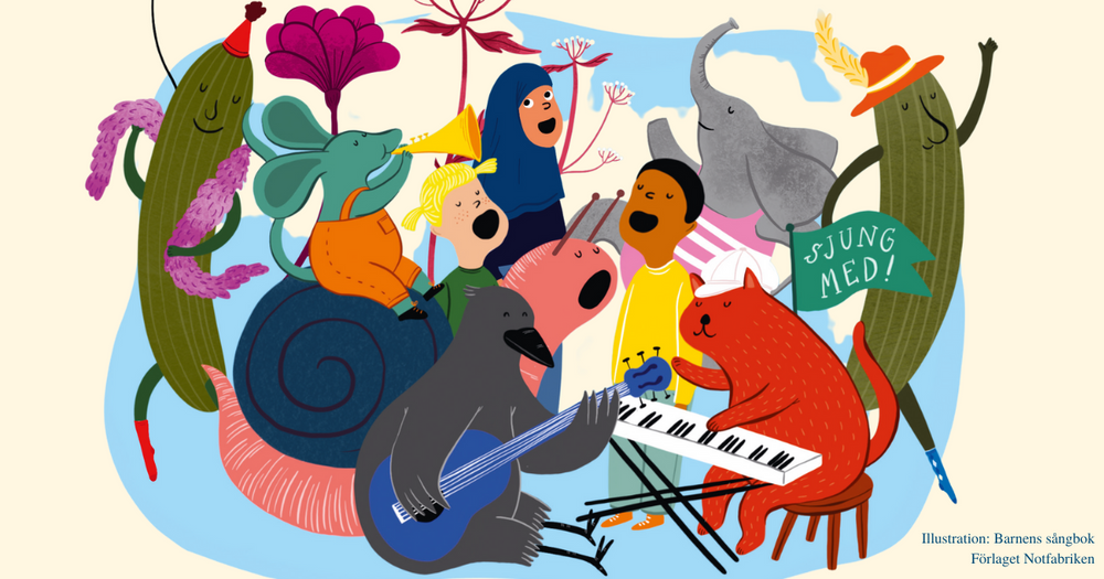 Gurkor och djur som sjunger och spelar