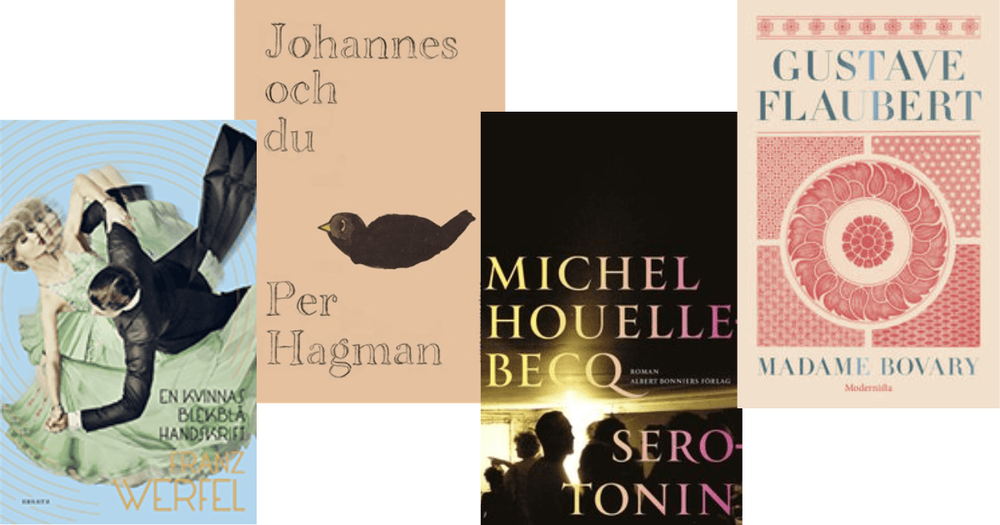 Omslag på de fyra böckerna som bokcirkel läser