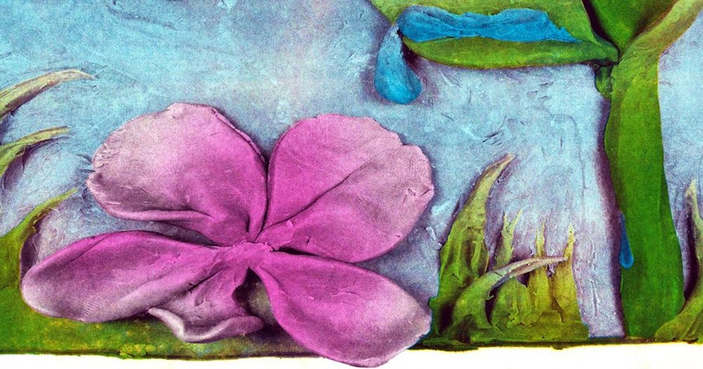 Riso-tryckt bild av blomma