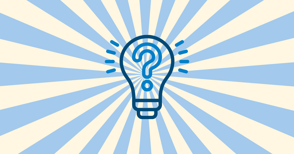 Lysande glödlampa med frågetecken i