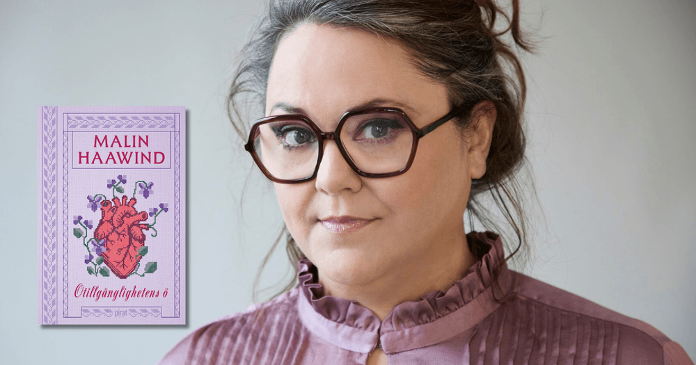 Foto av Malin Haawind och bokomslag