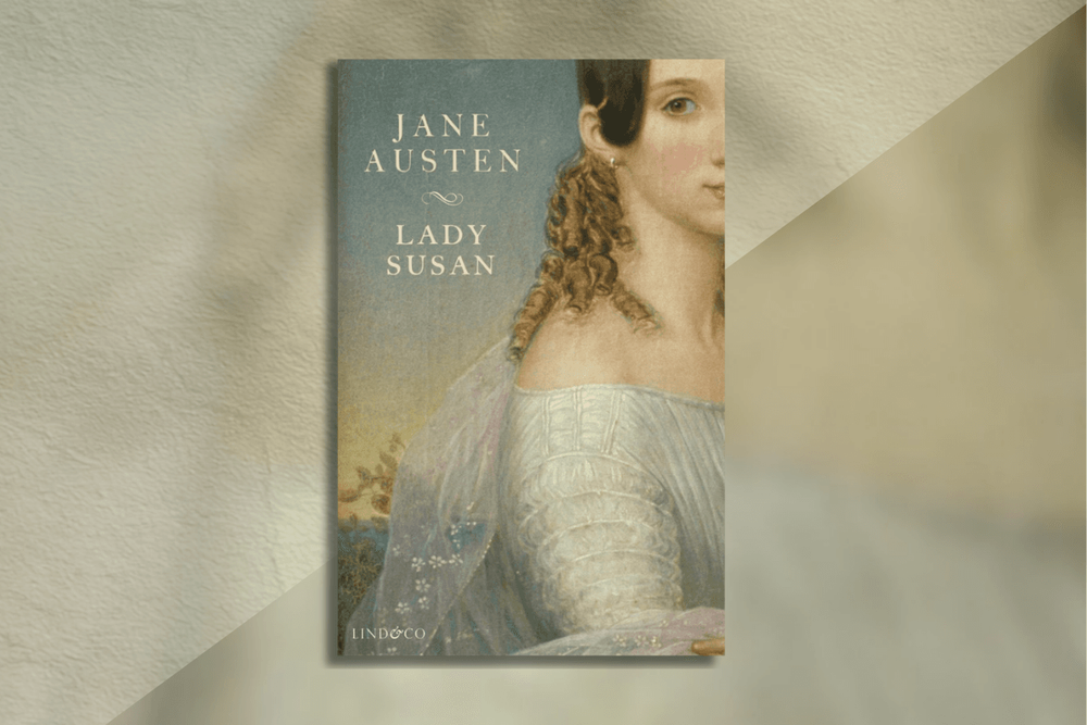 Collage med omslaget till "Lady Susan" av Jane Austen