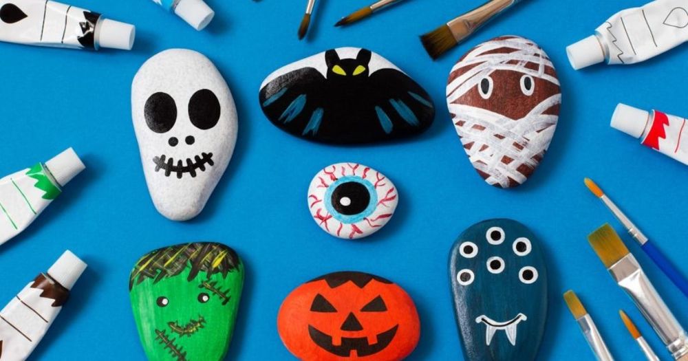 Måla halloween-stenar!