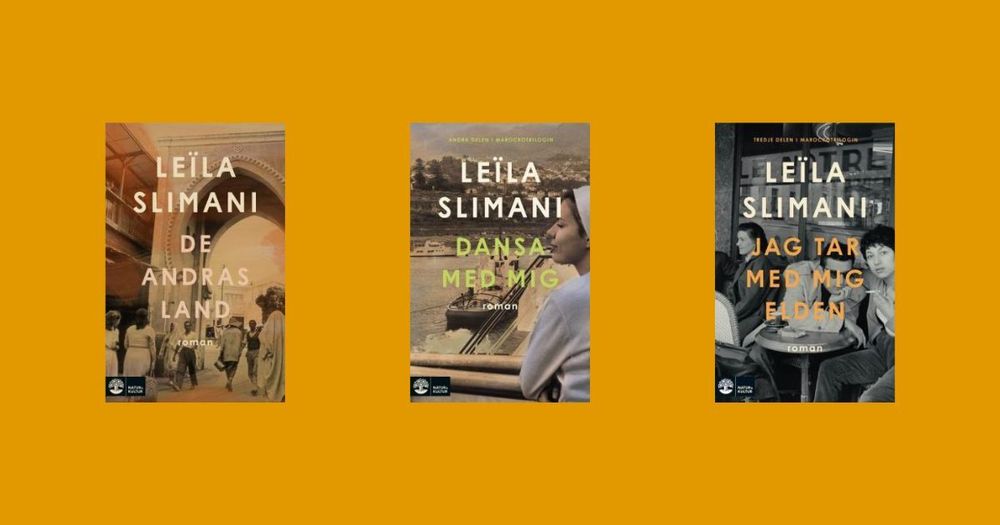 Tre bokomslag: De andras land, Dansa med mig, samt Jag tar med mig elden.